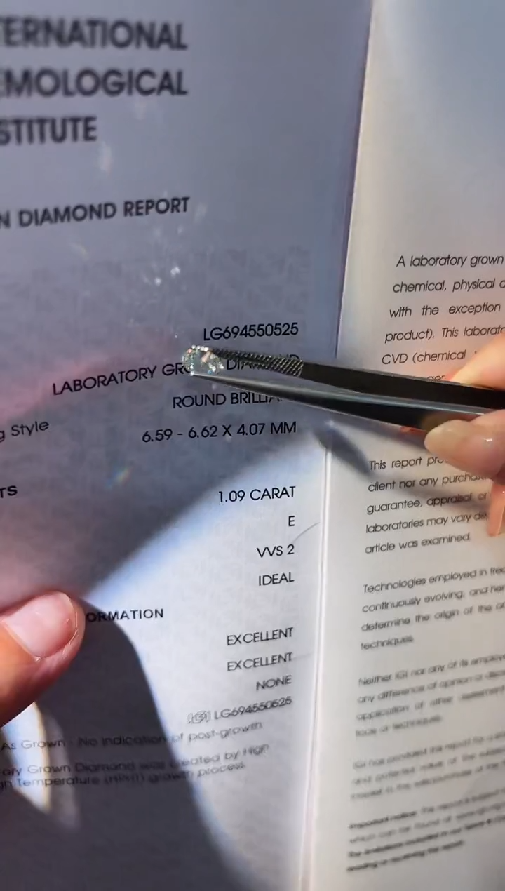 实验室培育钻石裸石未镶嵌LG0525 1.09ct