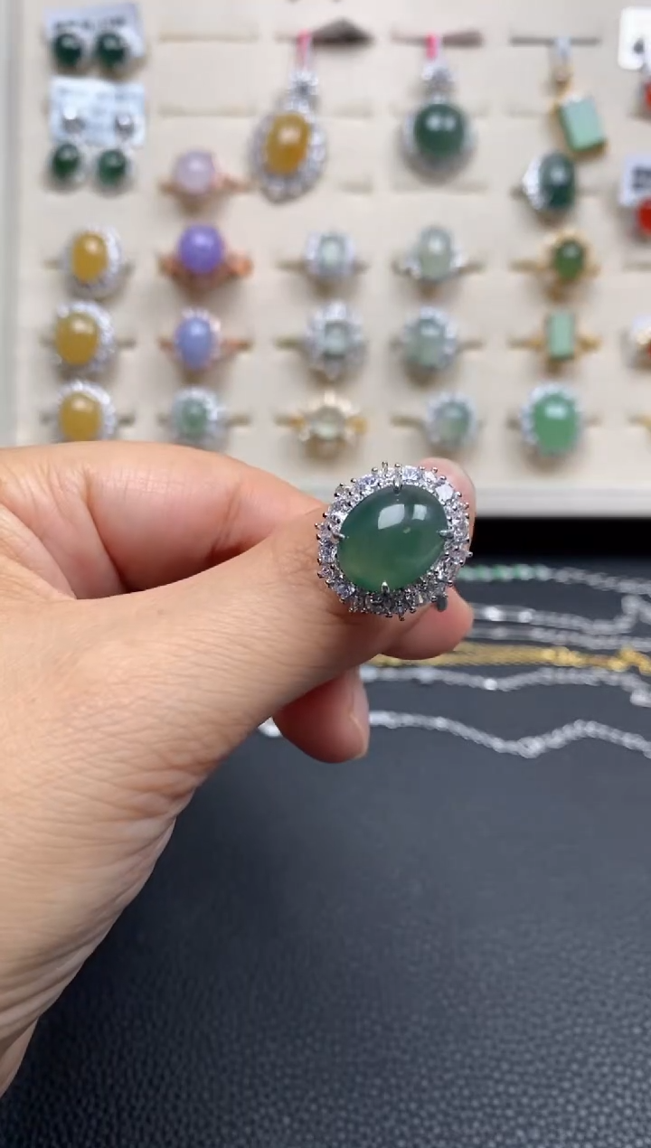 【闪购商品】翡翠戒指银S925镶嵌1111111