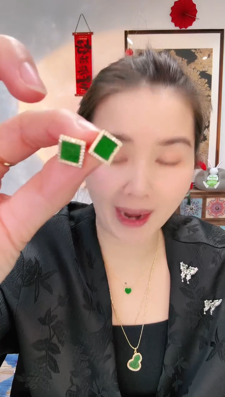 【闪购商品】翡翠颈饰银S925镶嵌耳饰