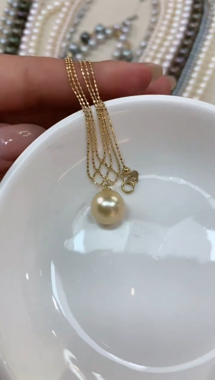 【闪购商品】海水珍珠项链18K金镶嵌A848|3980