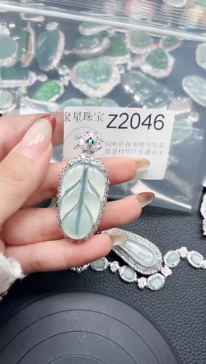【闪购商品】翡翠颈饰未镶嵌赠皮绳2046