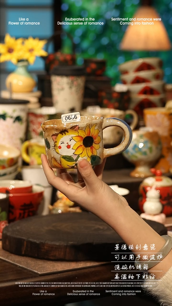 陶瓷景德镇高温釉下彩手工手绘款式@A0686@