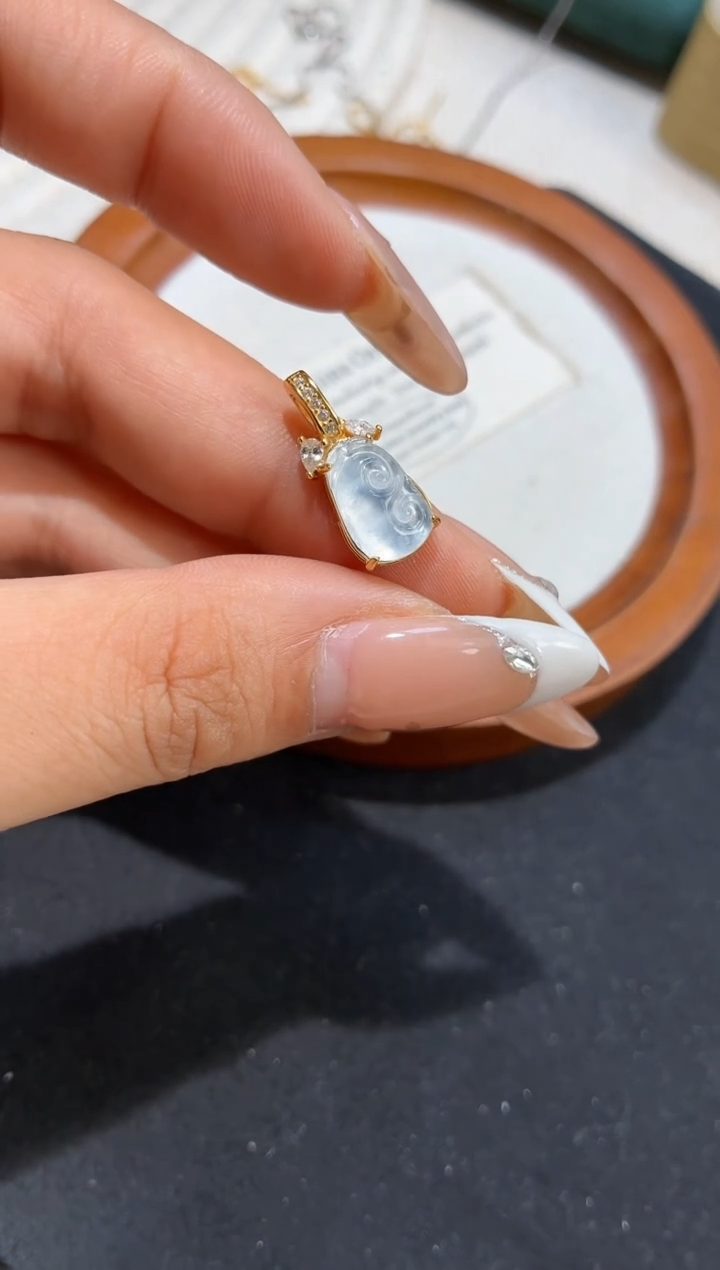 吊坠(不含链)银S925镶嵌翡翠【挽石珠宝】如意