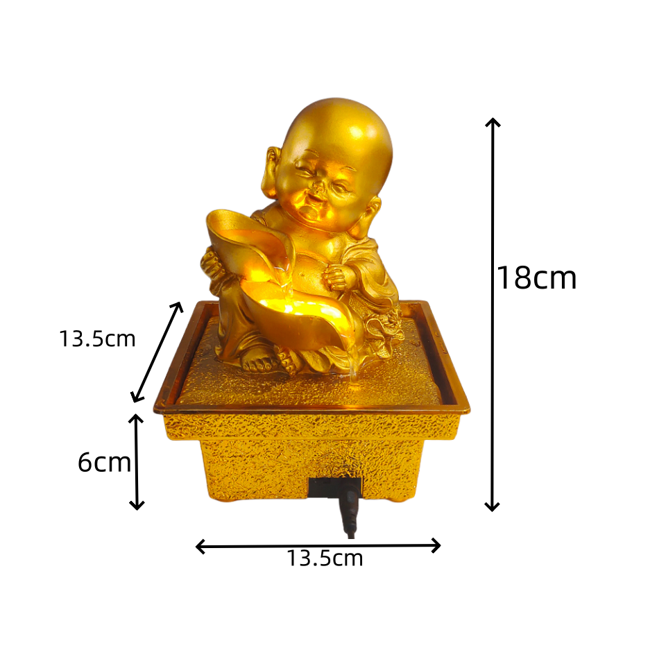 新中式流水摆件循环水客厅电视柜桌面礼品日财风水轮