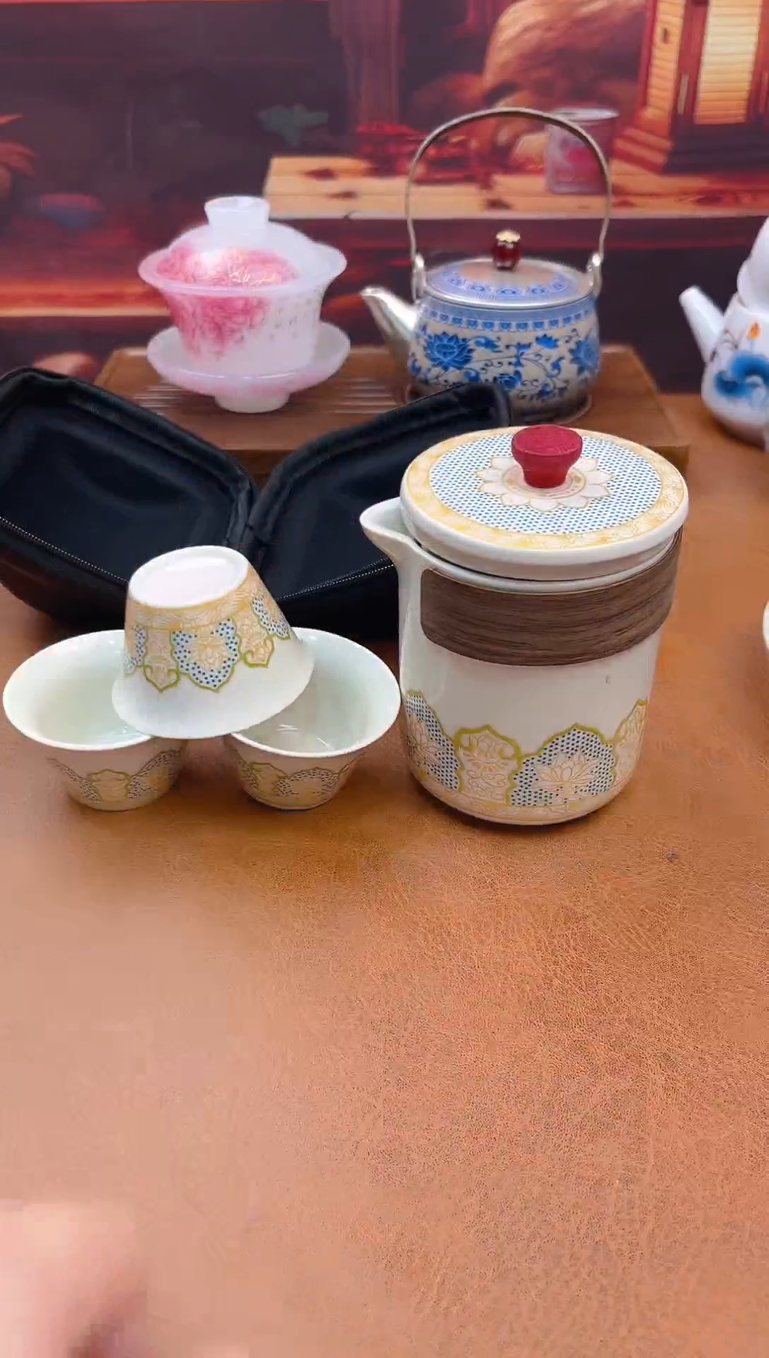 陶瓷茶具摆件旅行套组