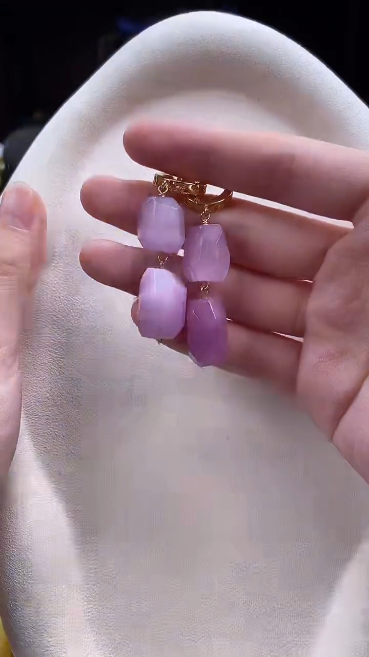 未镶嵌锂辉石耳环耳环