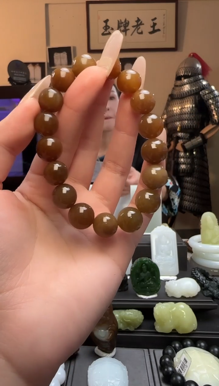 【闪购商品】和田玉糖圆珠未镶嵌手串