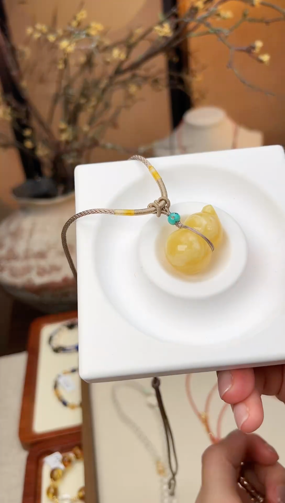 蜜蜡颈饰未镶嵌多样性发一