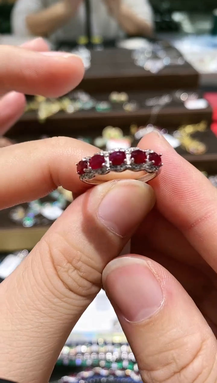 【闪购商品】红宝石戒指银S925镶嵌戒指