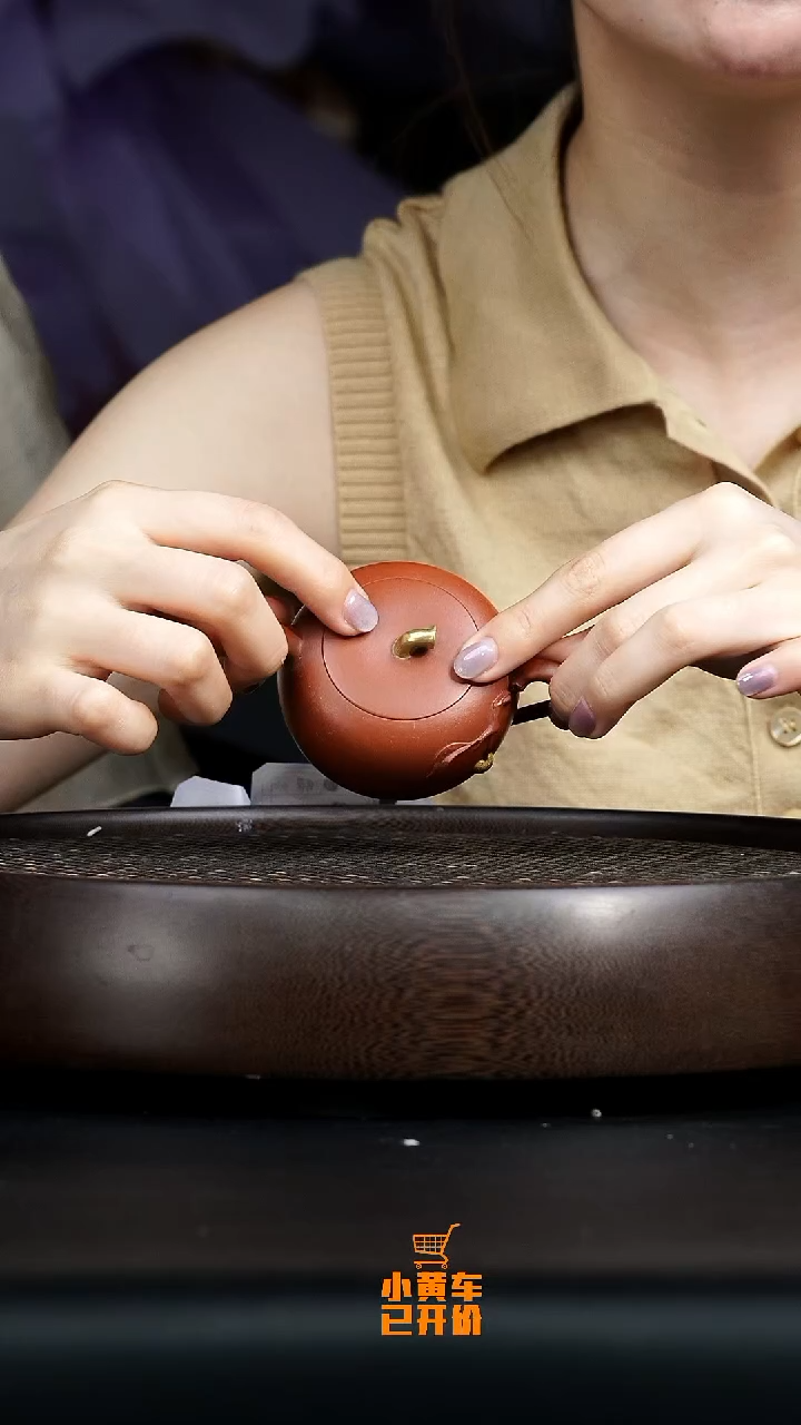 茶壶紫砂0605早直播朱泥双色苹果紫砂壶