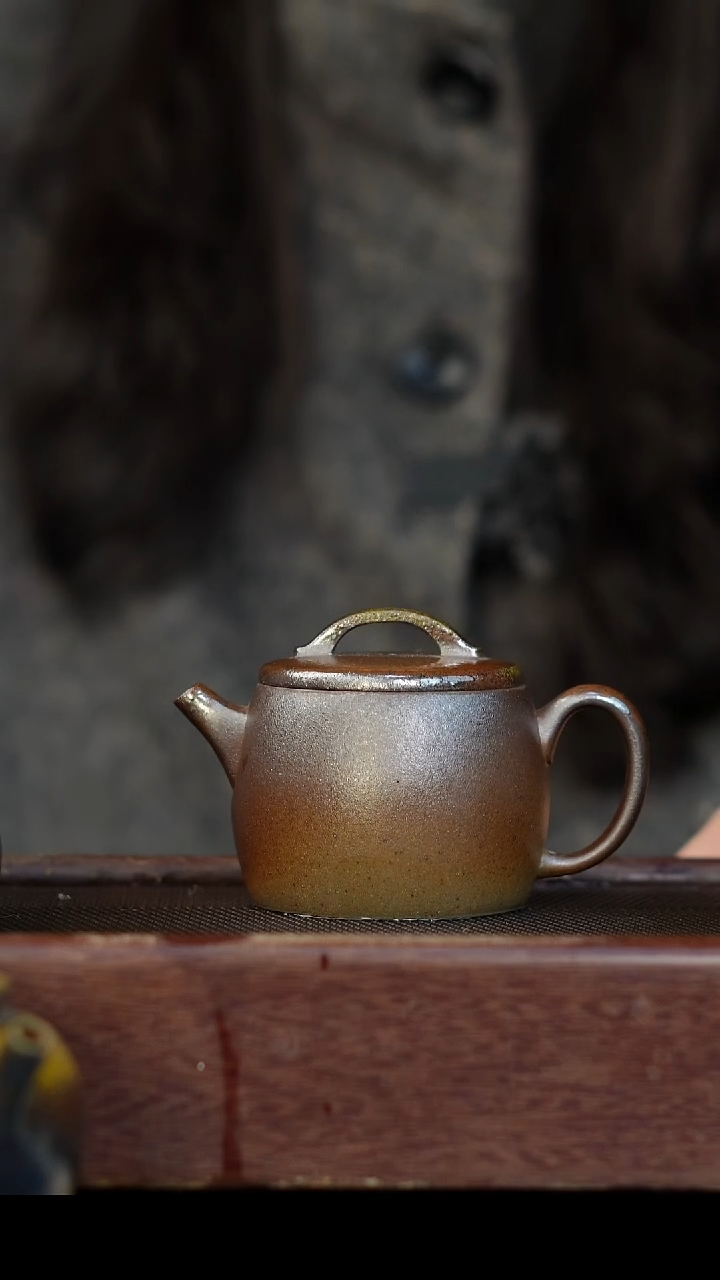 茶壶紫砂柴烧紫砂 天青汉瓦150cc