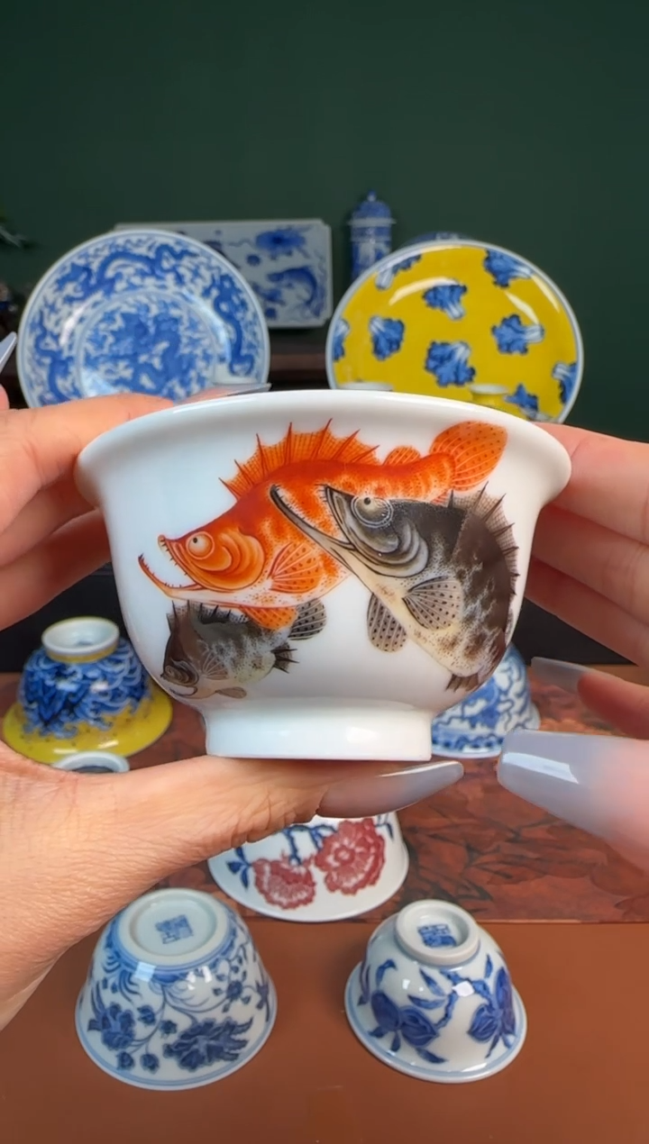 【闪购商品】杯论艺堂  鱼藻 小压手。杯。 