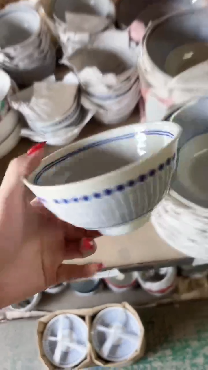 陶瓷苍十草饭碗12.5cm两支