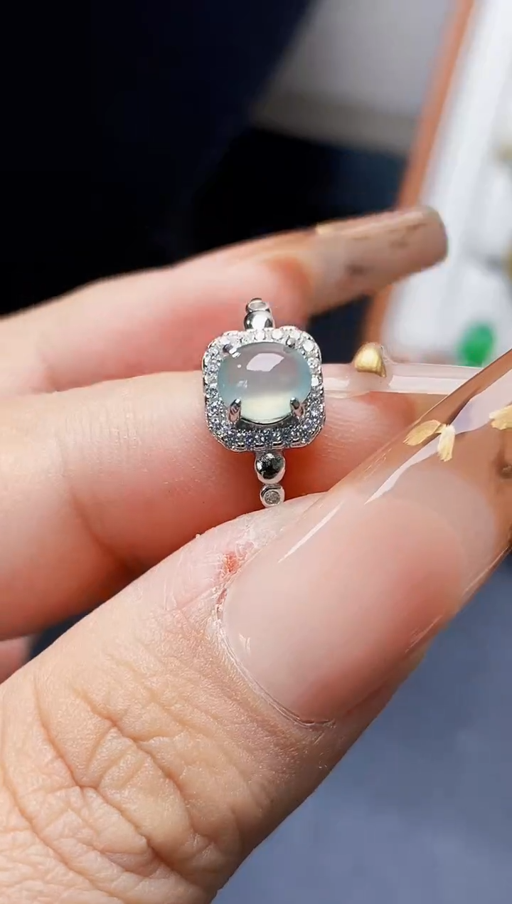 银S925镶嵌戒指翡翠0551