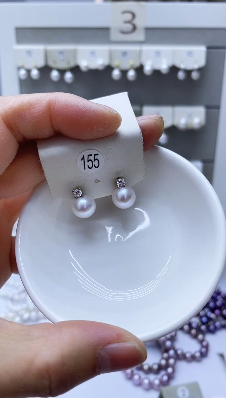 【闪购商品】淡水珍珠耳饰银S925镶嵌155