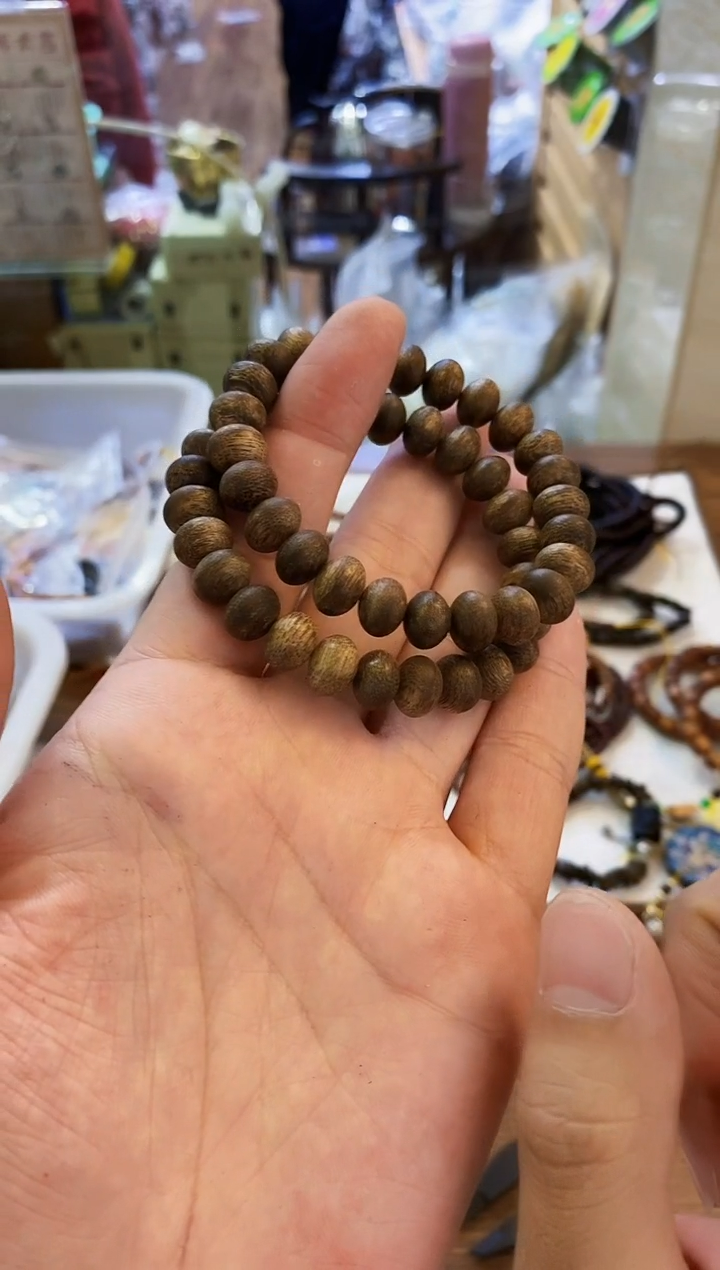 【闪购商品】非洲檀香手串/手链绿奇楠算盘单串