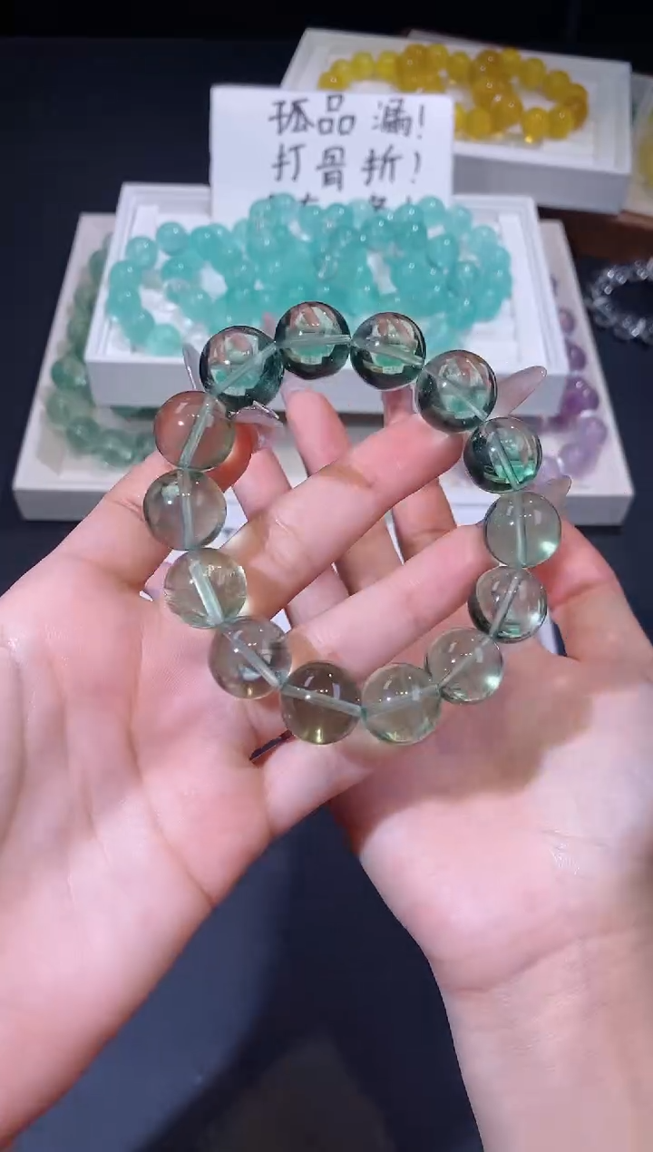 未镶嵌手链萤石124.23绿萤石手串 多样性发其一