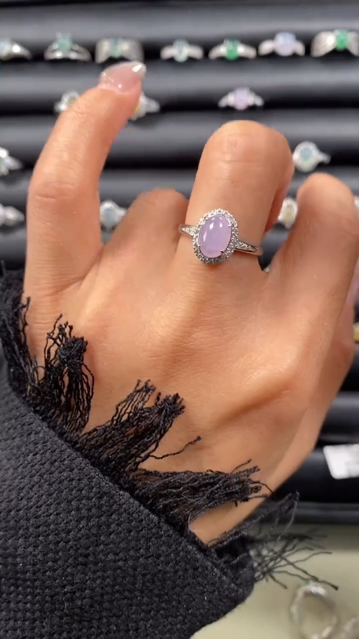 【闪购商品】翡翠戒指银S925镶嵌9043