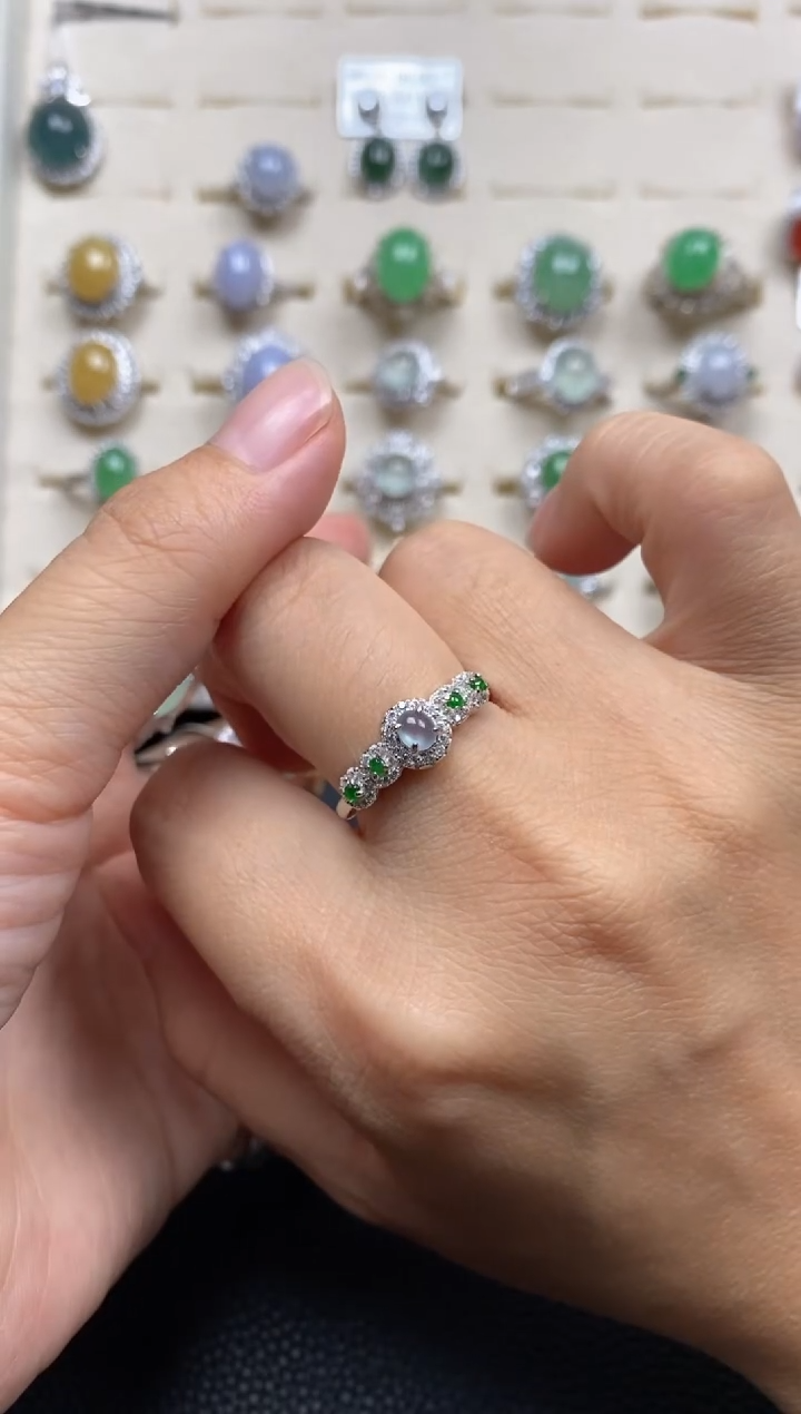 【闪购商品】翡翠戒指银S925镶嵌1111