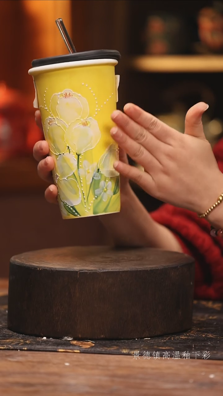 陶瓷景德镇高温釉下手绘陶瓷@L456@