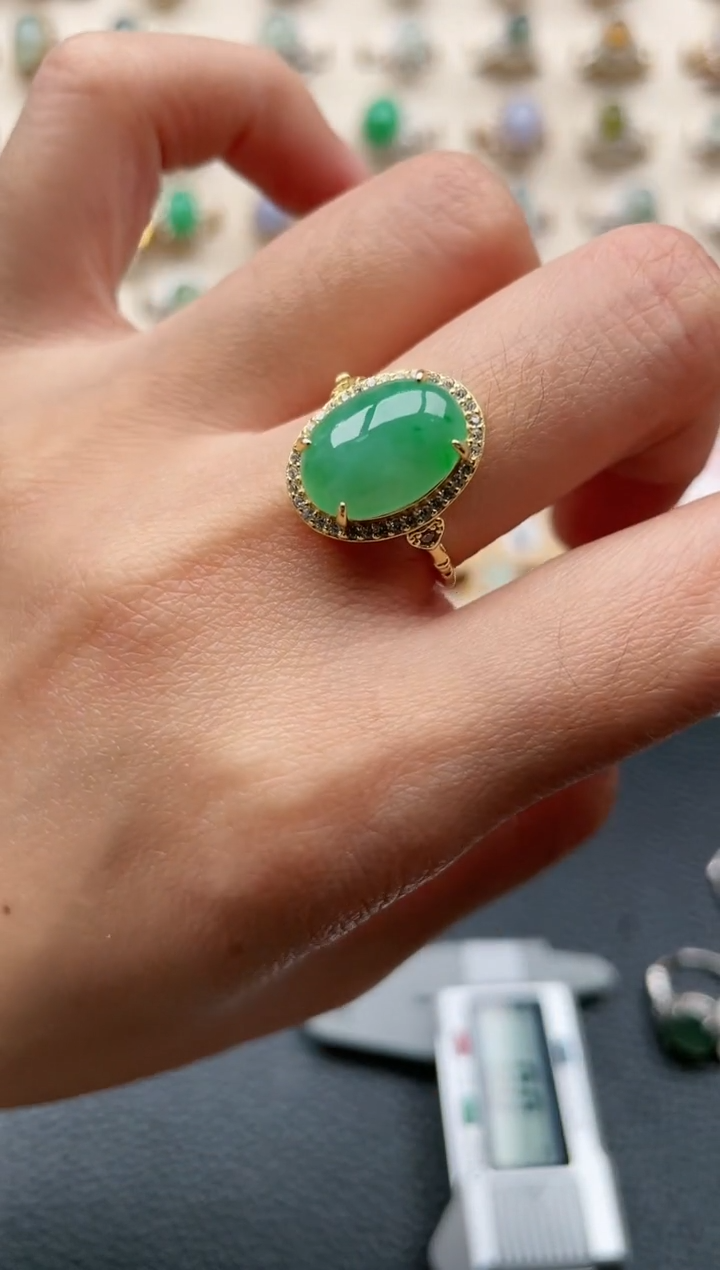 【闪购商品】翡翠戒指银S925镶嵌1111