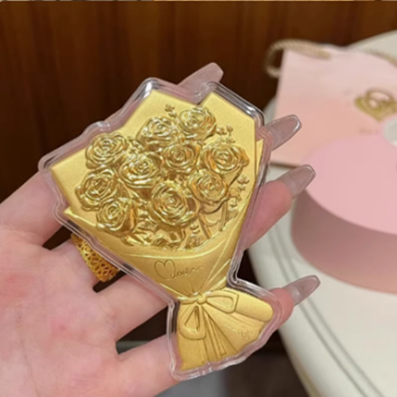 含金工艺品玫瑰花束永生手捧花七夕送闺蜜送女友情人节礼物