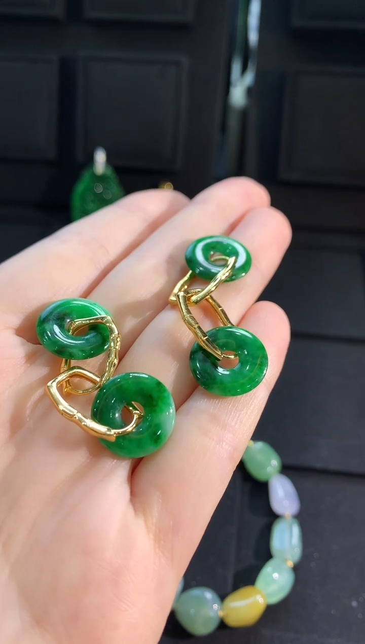 【闪购商品】翡翠耳饰银S925镶嵌耳饰  多样性发货 发一对