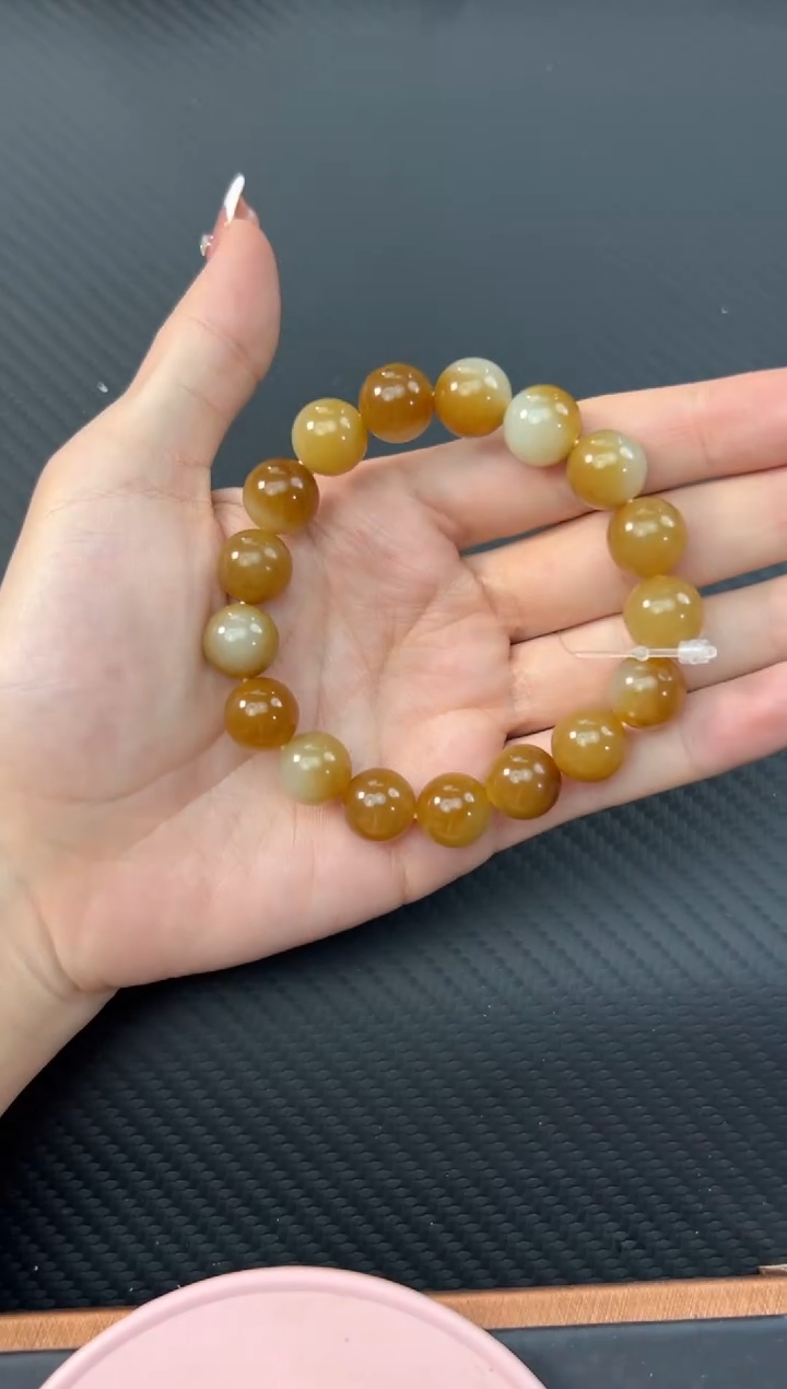 【闪购商品】和田玉手串未镶嵌若羌微色差卡12手串