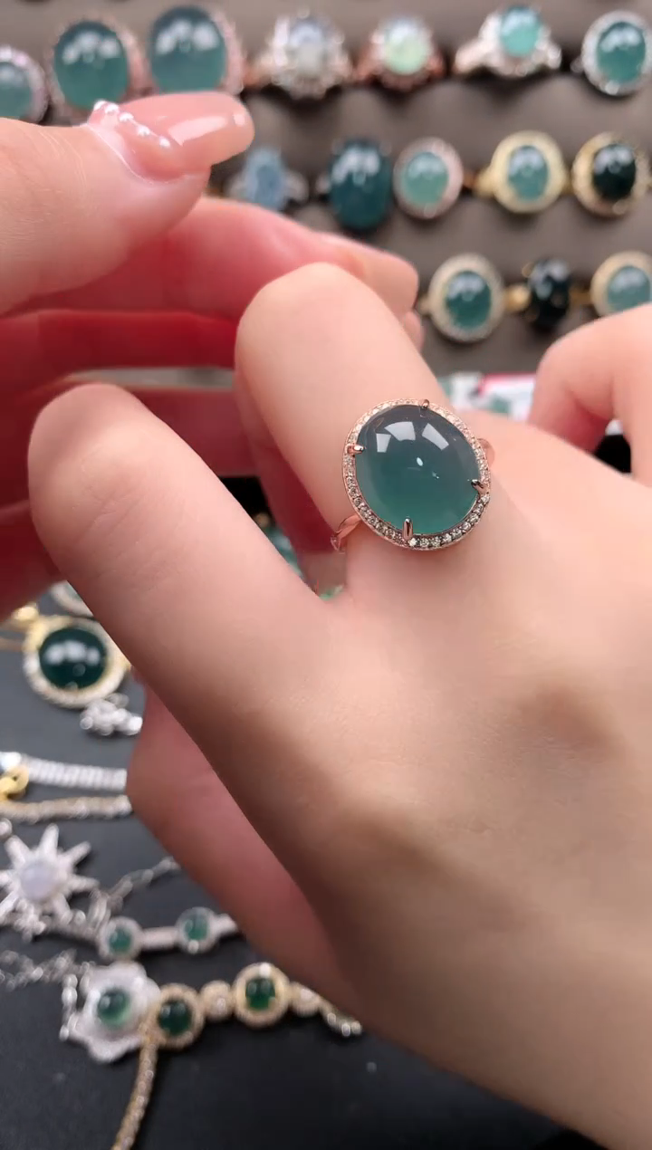 【闪购商品】翡翠戒指银S925镶嵌452141