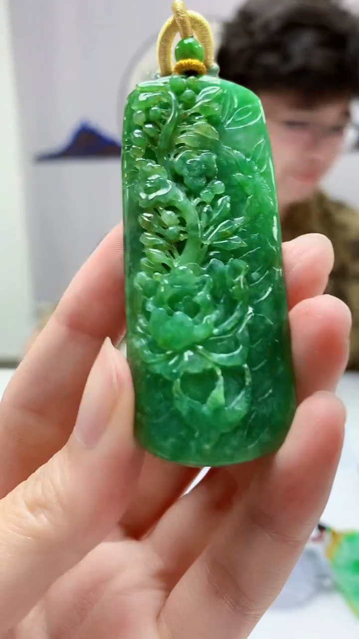 【闪购商品】定制翡翠未镶嵌4688zm-毛货挂件喜上眉梢128