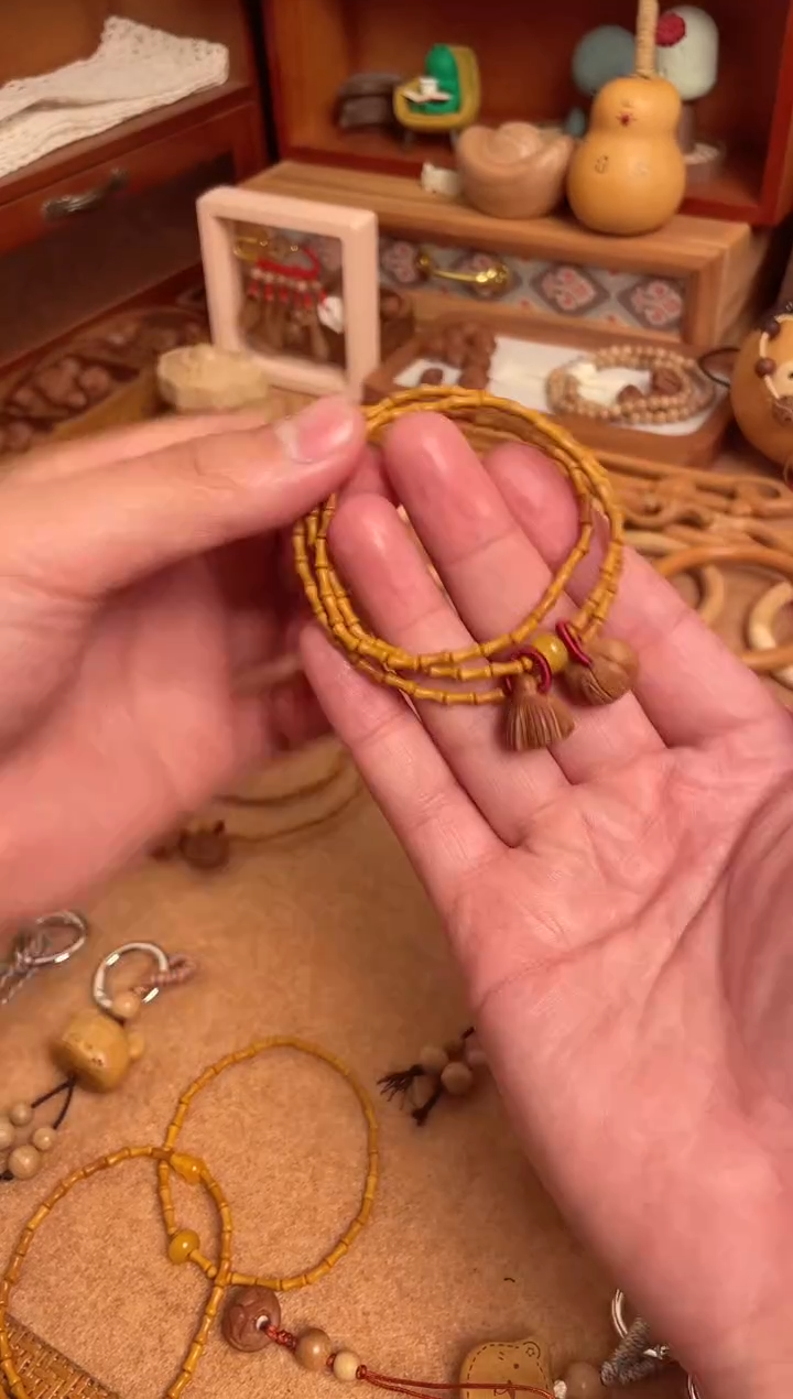竹节手串一物一拍三圈好运连连加黄跑环