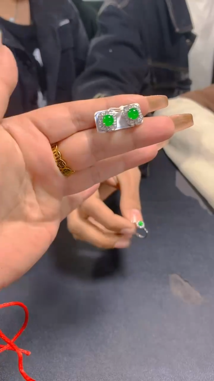 【闪购商品】翡翠耳饰未镶嵌08504137810850413781