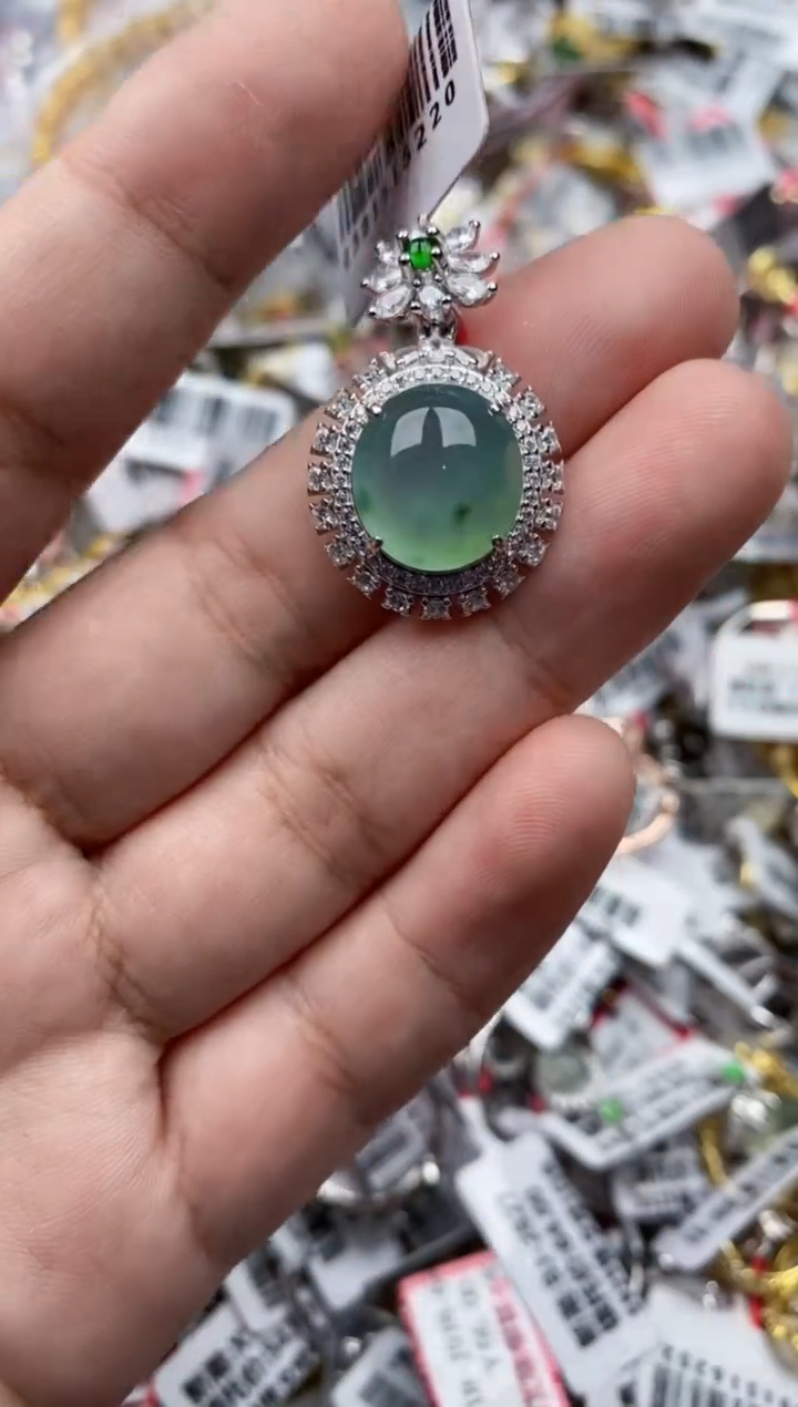 【闪购商品】翡翠戒指银S925镶嵌2222---5