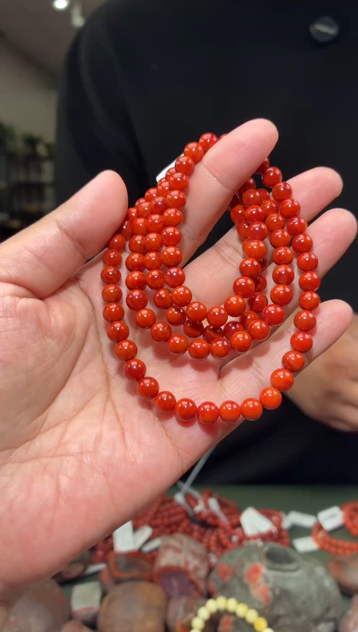 未镶嵌手链南红玛瑙多圈手串一条约6mm+多样性发货