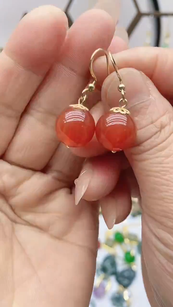 未镶嵌南红玛瑙耳饰39