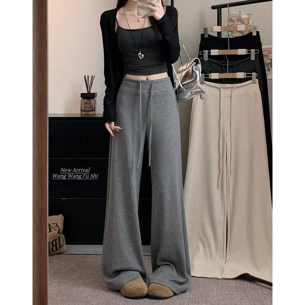 王永家~26088秋冬加厚400克/垂感宽松直筒阔腿裤