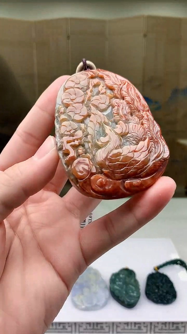 【闪购商品】定制翡翠未镶嵌4812bb-毛货挂件40