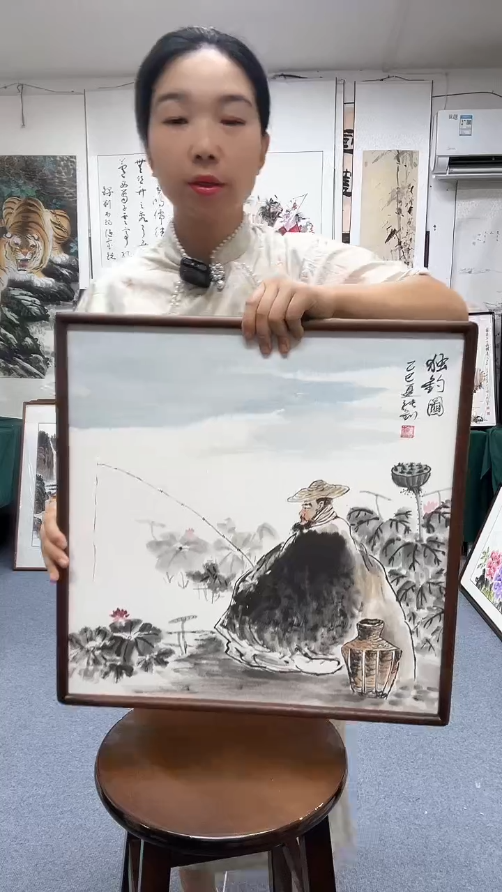 国画52*52实木画框京东包邮手绘