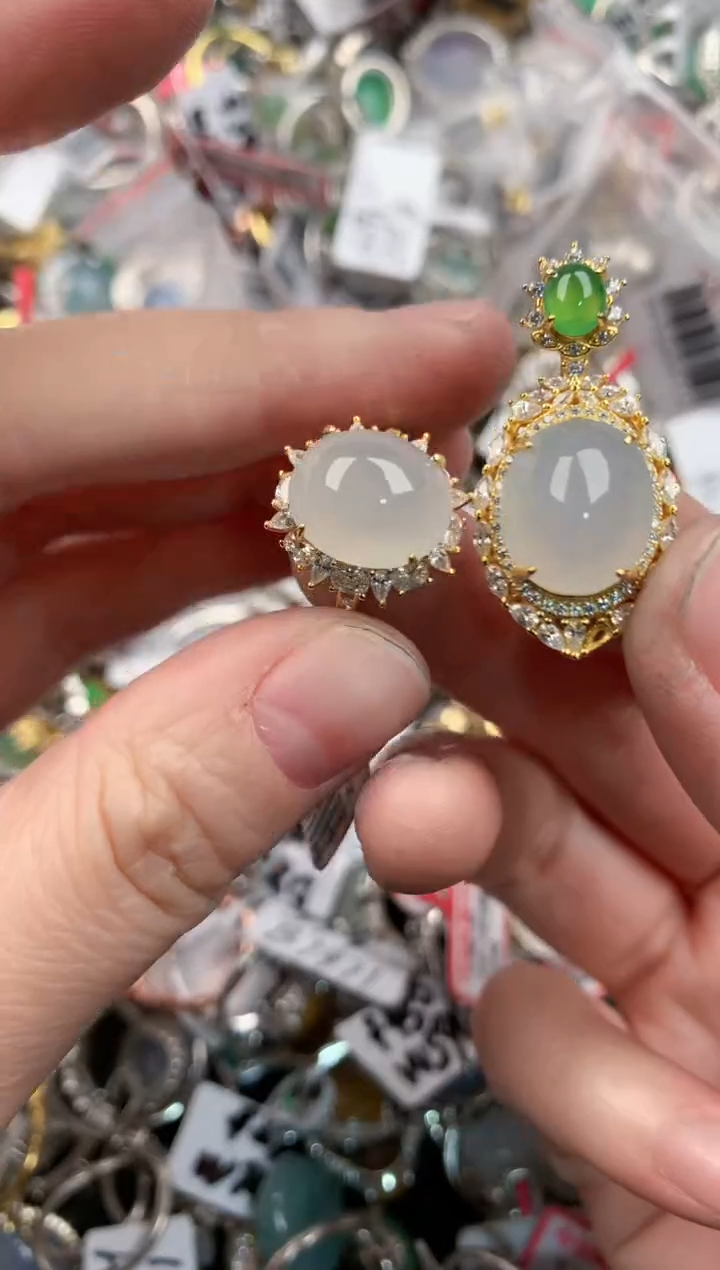 银S925镶嵌戒指翡翠13              6