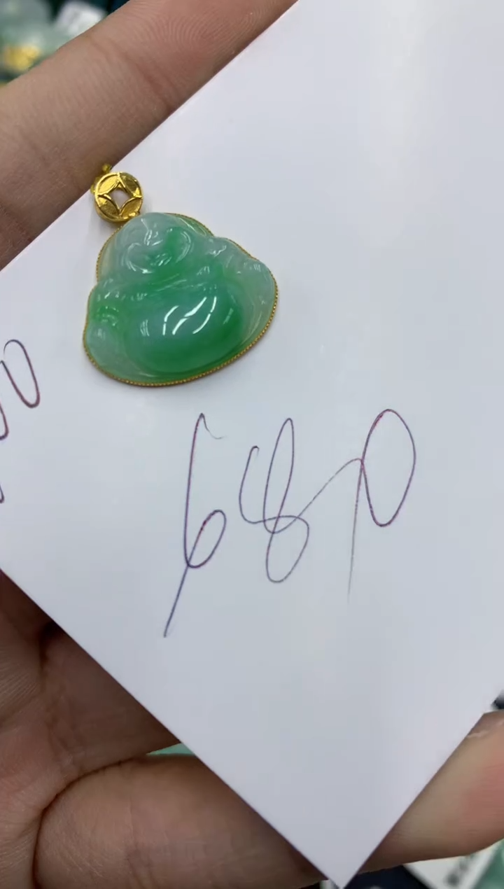【闪购商品】翡翠颈饰18K金镶嵌号链接111111111