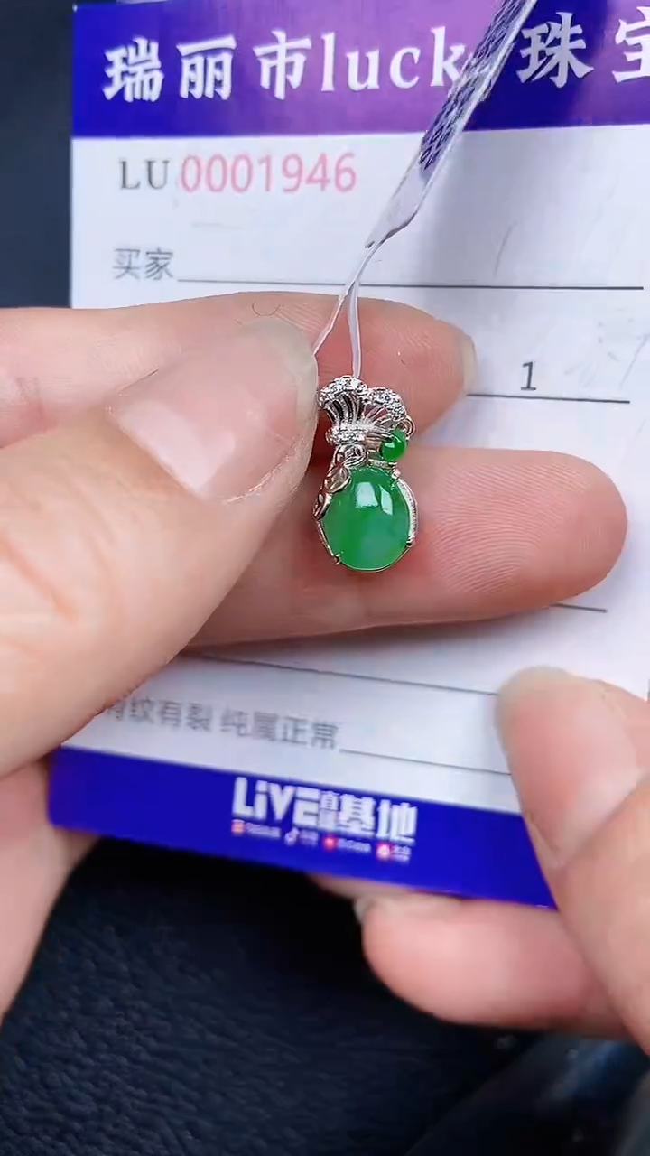 颈饰银S925镶嵌翡翠1946