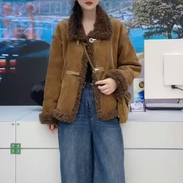 2025秋冬新款洋气加绒加厚外套时尚百搭休闲女士上衣8661长58