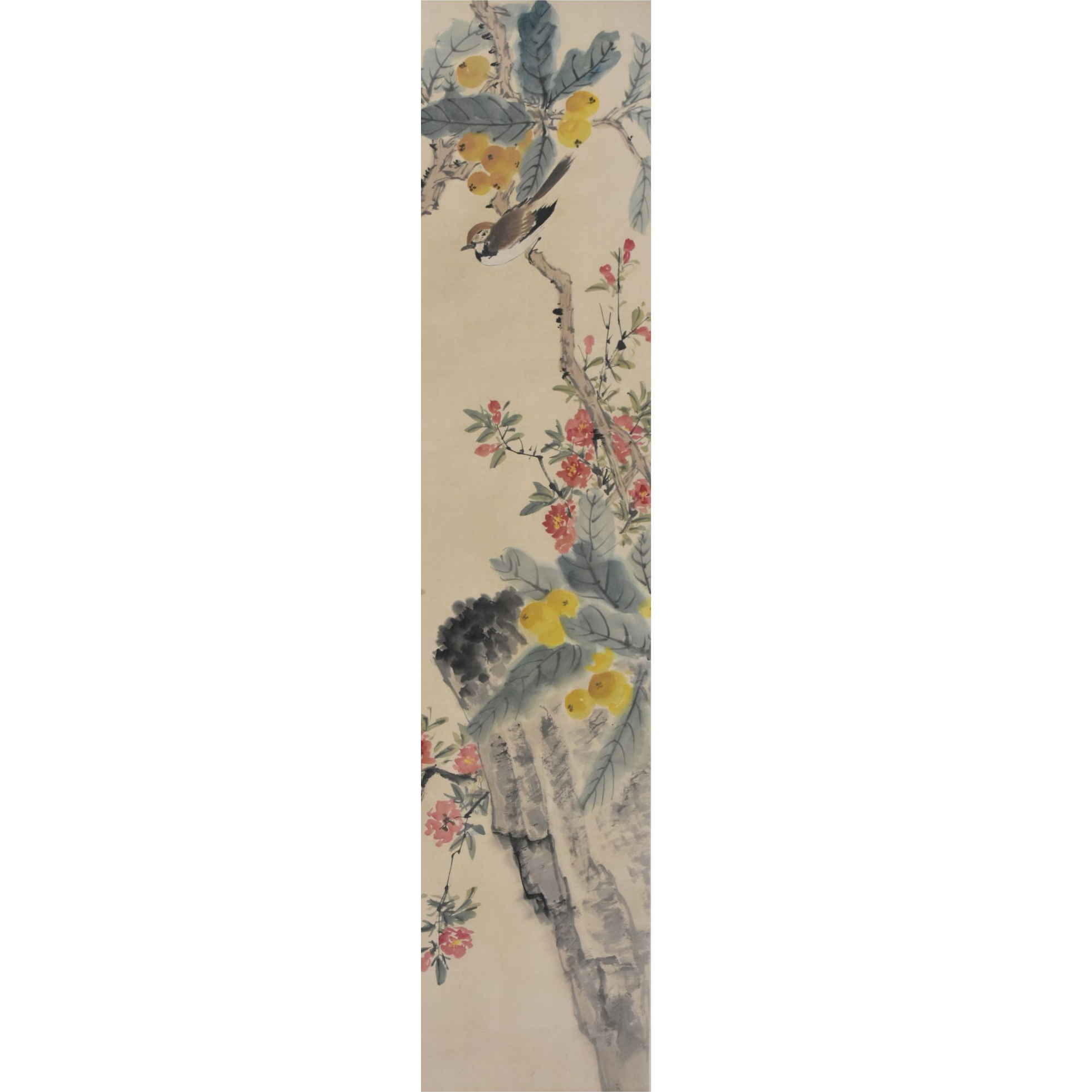 HM8557 花鸟 132X32cm 纸本镜片 3.8平尺