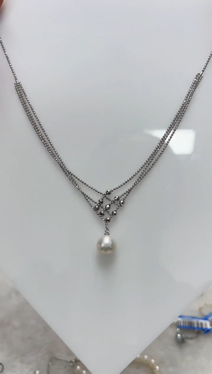 【闪购商品】淡水珍珠DA银S925镶嵌套链 B610