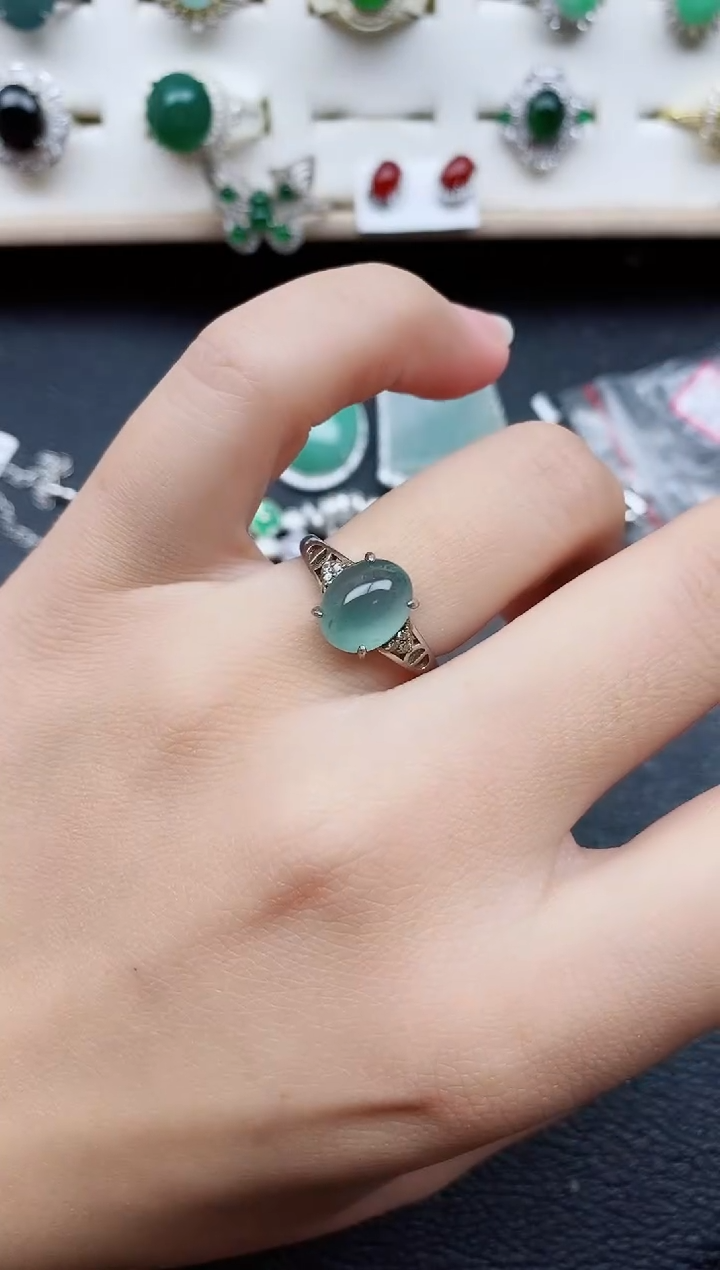 【闪购商品】翡翠戒指银S925镶嵌1111