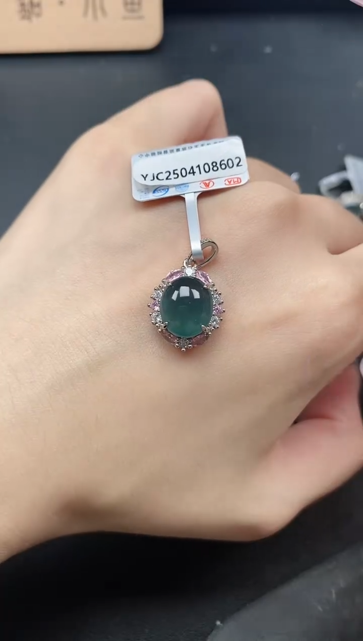 翡翠戒指银S925镶嵌51511