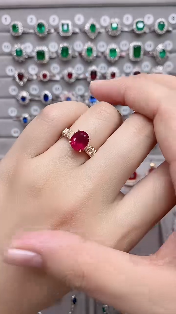 【闪购商品】碧玺18K金戒指18K金镶嵌·