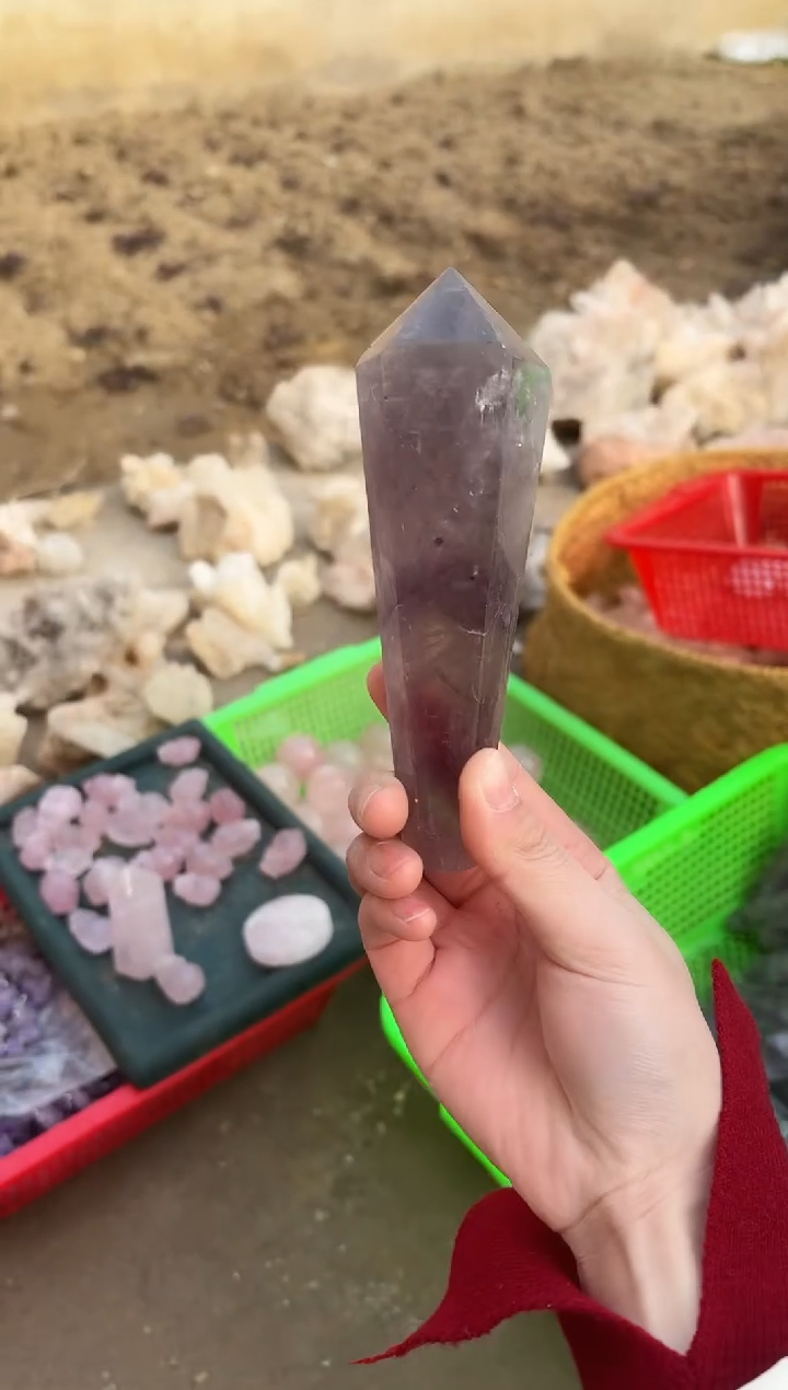 【闪购商品】水晶摆件未镶嵌紫水晶柱子157