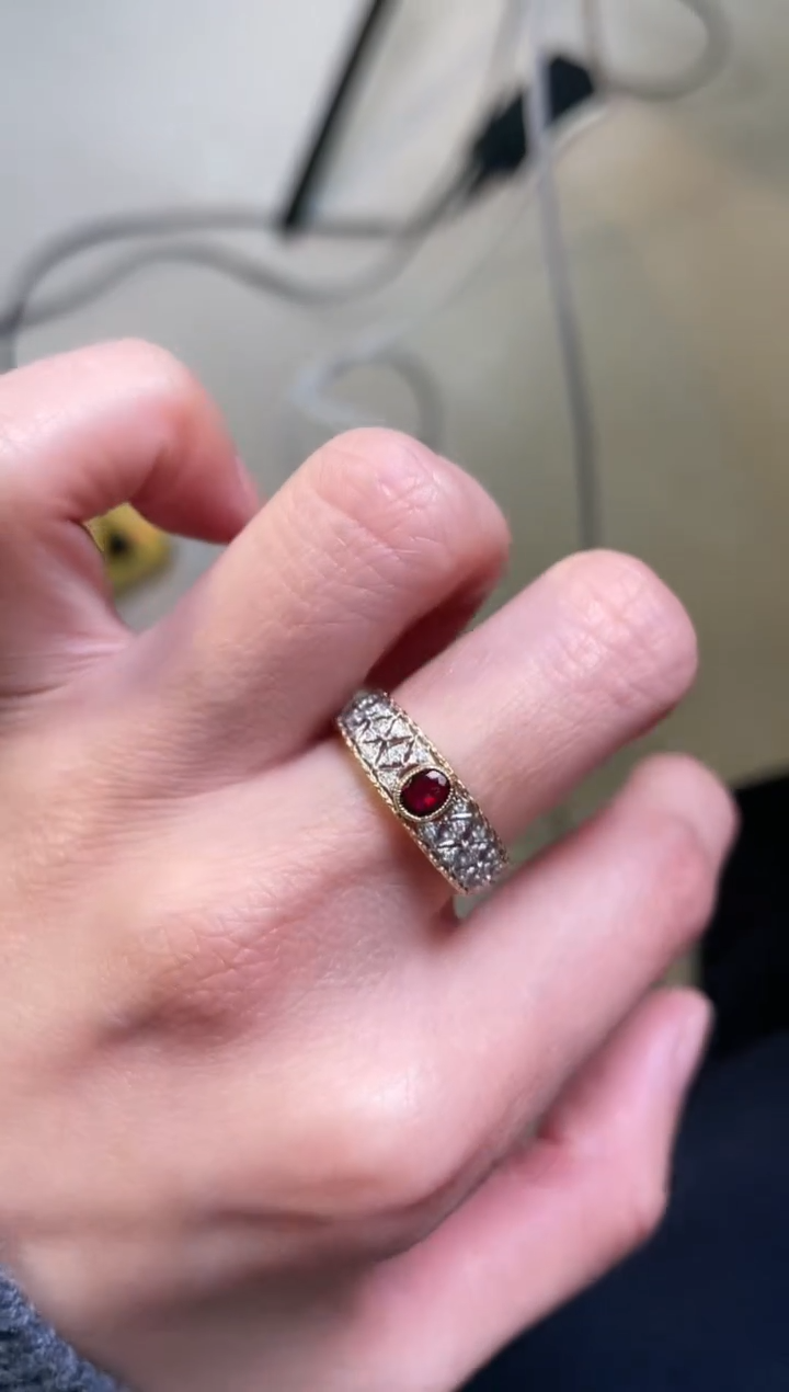 【闪购商品】红宝石戒指18K金镶嵌主石：0.24ct