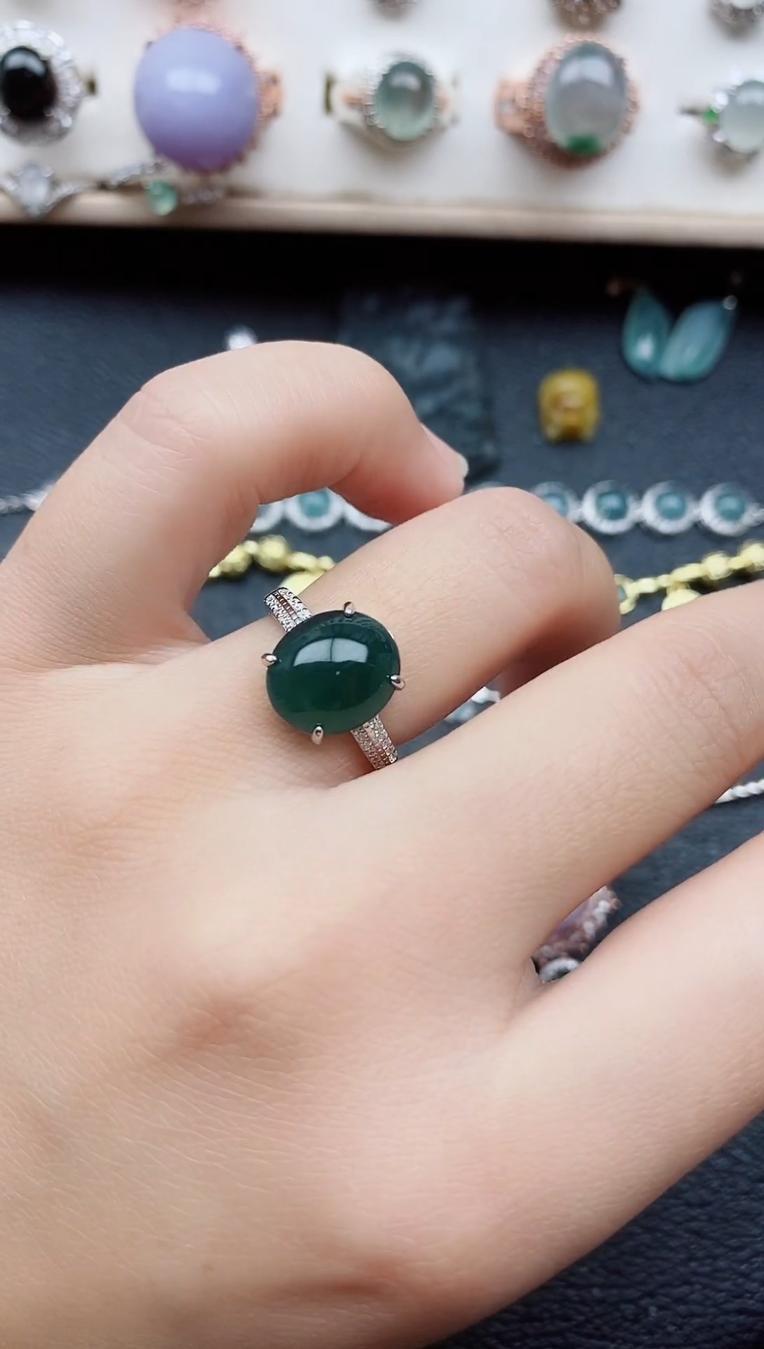 【闪购商品】翡翠戒指银S925镶嵌11111